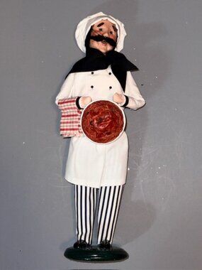 Vintage Byers Choice Carolers Christmas Figurine Doll Chef Spaghetti Chalfont PA